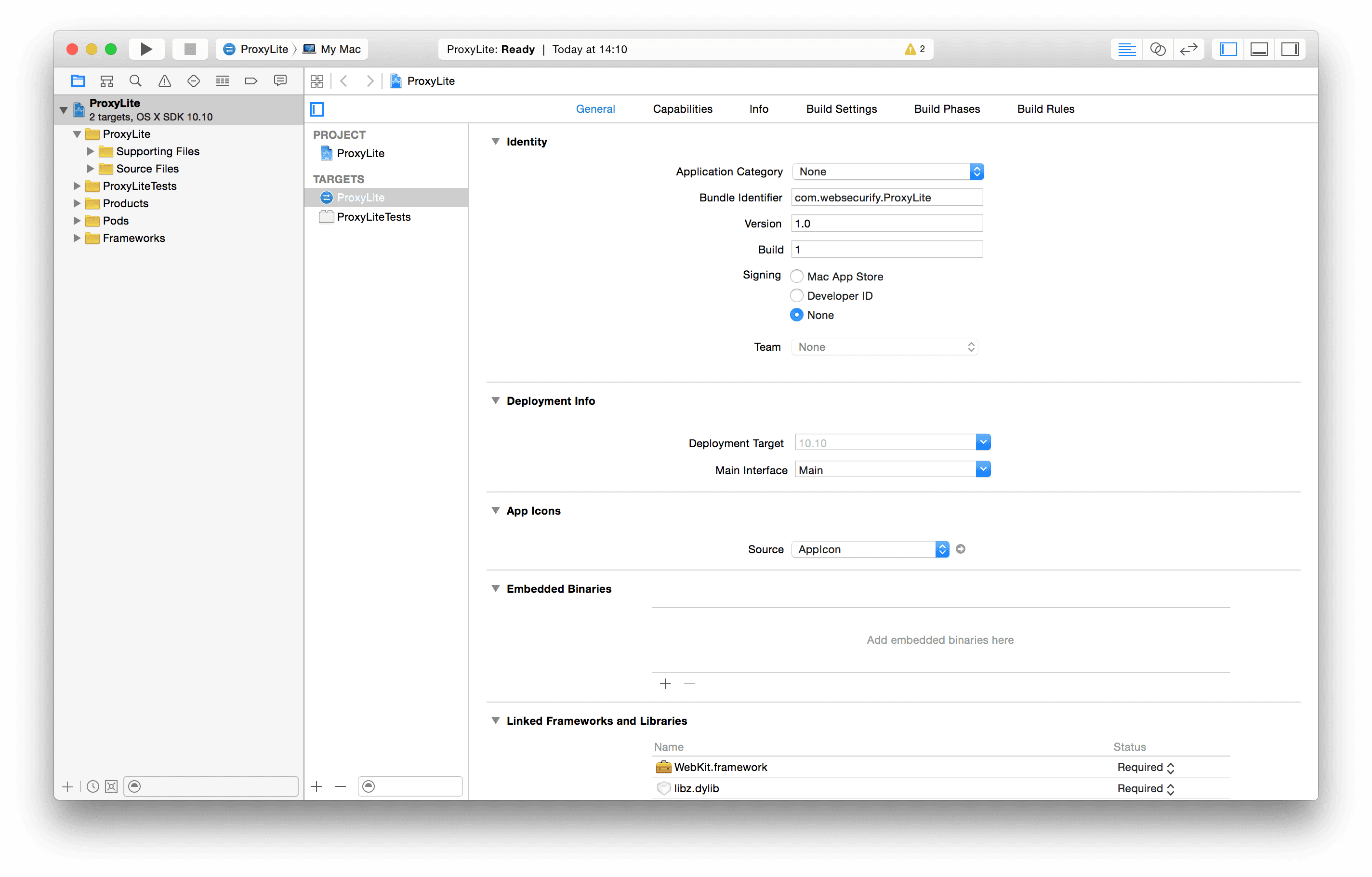 ProxyLite screen