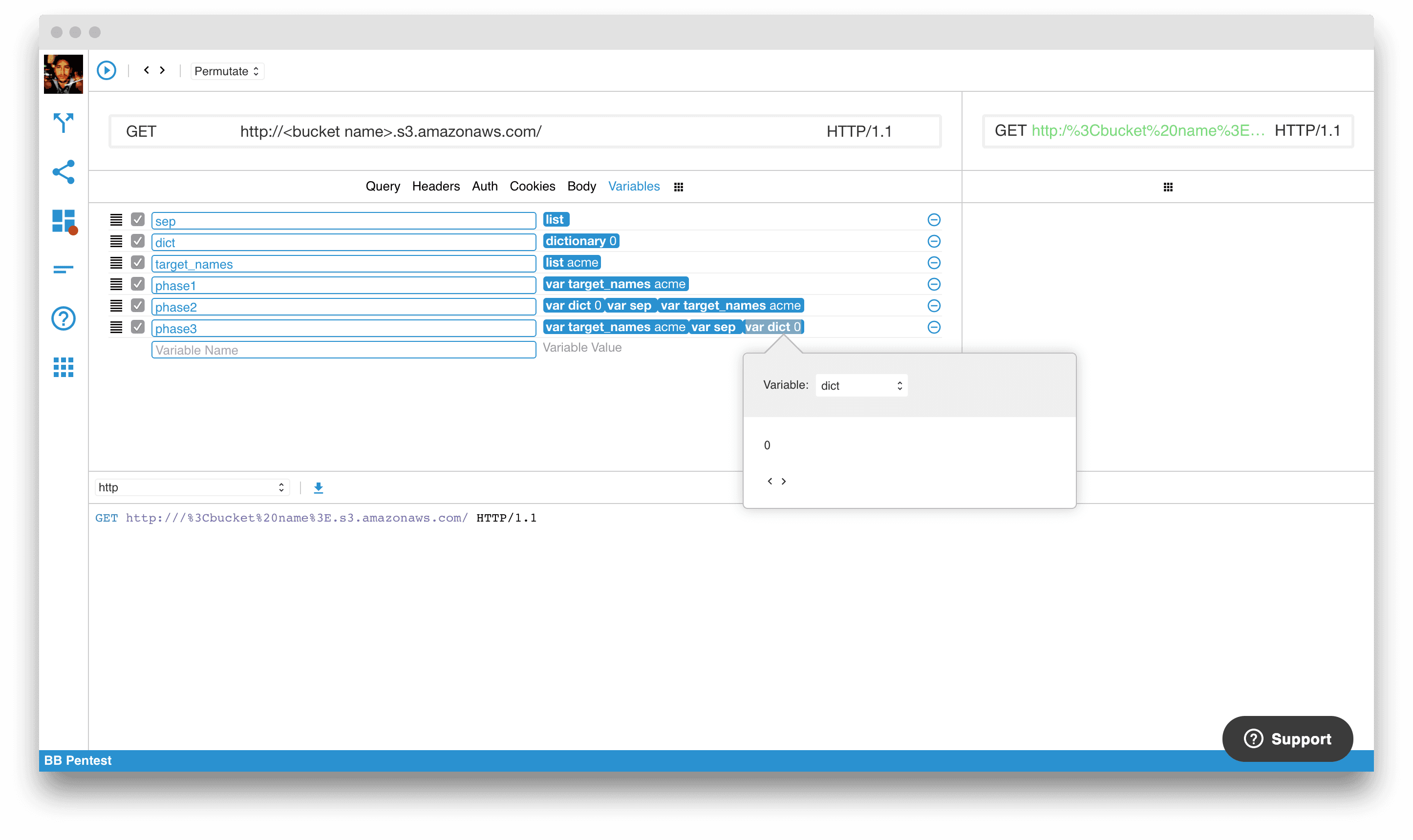 all phase variables configured