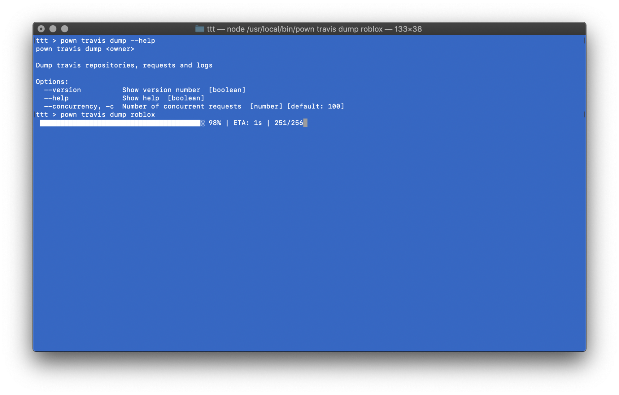dump travis ci